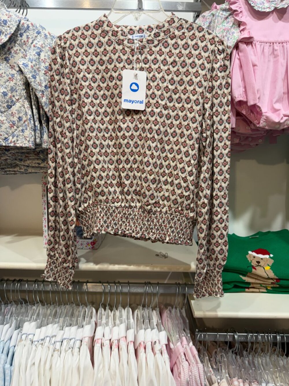 NWT Mayoral  Rosy Printed Peasant Blouse